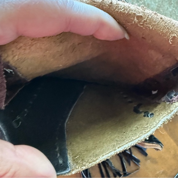 Cowhide Fur Handcrafted Bag Crossbody Brown Black Suede Fringe Western - Picture 7 of 10